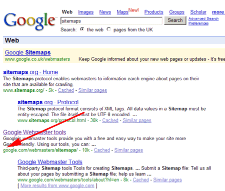 images google co uk. Here is the query.. http://www.google.co.uk/search?q=sitemap